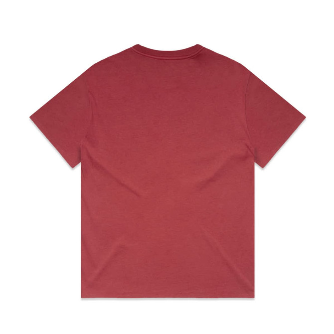 A heavy faded tee in a deep red colour, featuring a simple design without any visible logos or text.