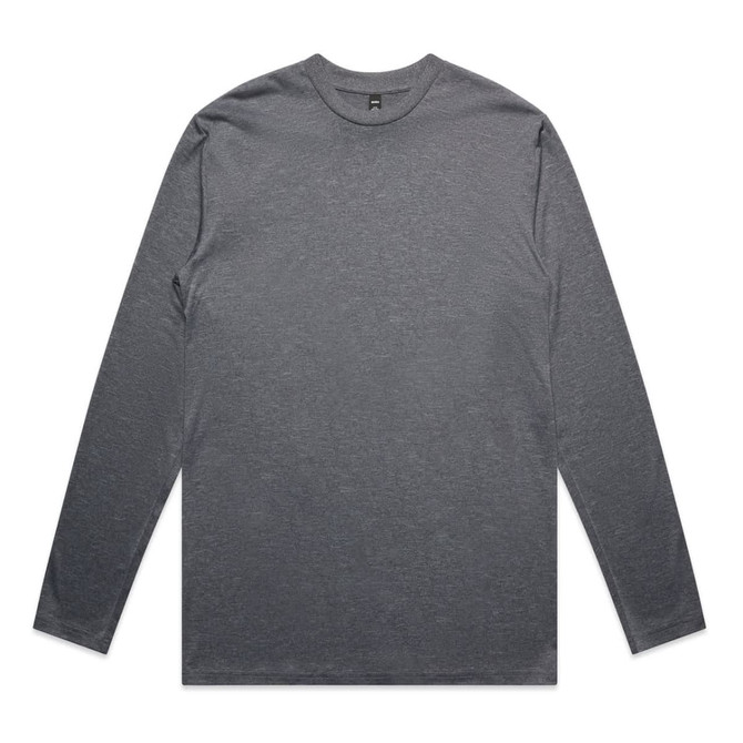 A long-sleeve t-shirt in a solid dark grey colour, featuring a simple design and a logo.