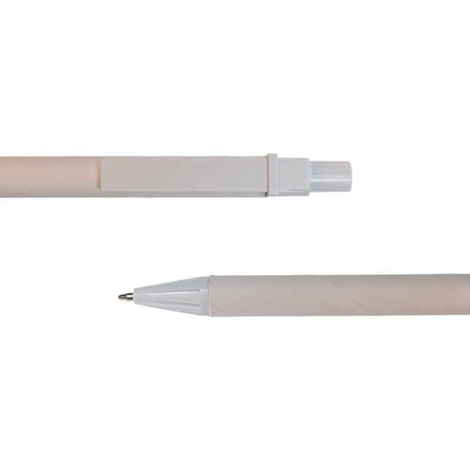 A Matador Cardboard Pen featuring a sleek, minimalistic design with a white clip and a pointed tip.