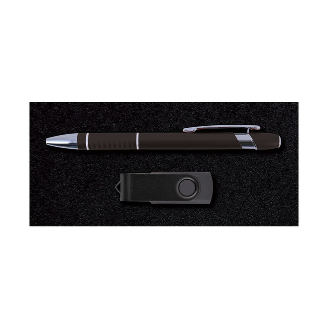 A pen and a keychain flashlight are featured in the Alliance Gift Set, presented against a dark background.
