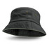 A black bucket hat with a coloured sandwich trim, featuring ventilation eyelets and a wide brim.