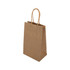 A small brown paper bag with a sturdy handle and a plain design. It has a branded logo.