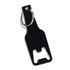A drink bottle opener key ring in black, featuring a keyring attachment and a bottle opener design.