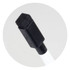 A black and white marker with a felt tip for use on whiteboards, featuring a rectangular eraser on one end.