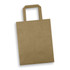 A medium flat handle paper bag in a natural brown colour, featuring two sturdy handles and no visible branding.
