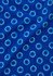A blue fabric featuring a floral daisy print in white, suitable for a short sleeve shirt.