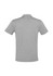 A grey men's short sleeve polo shirt featuring a collar and a logo. The back view shows a simple, sleek design.