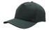 A breathable poly twill cap in dark green, featuring a curved brim and a fabric strap at the back, with a logo.