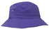 A purple brushed sports twill bucket hat with a wide brim and a small logo.