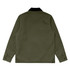 A canvas cord collar jacket in olive green, featuring a black collar and minimalistic design.