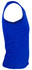 A blue men's singlet featuring a fitted design and a logo on the side.