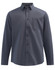 A men's smart casual long-sleeve shirt in a dark grey cotton blend, featuring a button-down collar and a chest pocket.