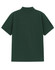 A dark green men's classic cotton/poly pique short-sleeve polo shirt with a collar and no visible branding.