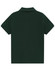 A dark green ladies' short-sleeve polo made of cotton/poly pique, featuring a collar and a logo.