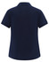 A navy blue ladies' classic cotton/poly pique short sleeve polo featuring a plain back and a collar.