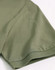 A close-up of a khaki green men's ultrafine cotton pique polo, highlighting the sleeve detail. It features a logo.