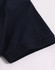 A navy ultrafine cotton pique polo featuring a short sleeve and a subtle branding logo.