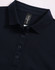 A navy blue ultrafine cotton pique polo with a classic collar and button placket, featuring a logo.