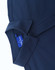 A navy blue men's polo shirt with a collar and a brand tag. The fabric appears smooth and high-quality.
