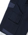 Navy cotton stretch drill cuffed work pants featuring multiple pockets and a branding logo.
