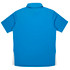 Polo shirt in blue with white side panels, featured as a promotional item for kids.