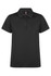 A black polo shirt featuring a classic collar and button placket, designed for a polished look.