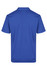 A blue men's polo shirt featuring a collar and short sleeves, with a logo on the design.