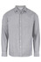A long-sleeved button-up shirt in a black and white check pattern, featuring a branded logo.