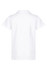A white polo shirt for kids with short sleeves and a collar, featuring a logo on the back.