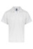 A white polo shirt with a collar and short sleeves, featuring a logo.