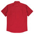 A short sleeve button-up shirt in a solid dark red colour, featuring a back yoke design. Includes a logo.