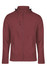 A maroon kids' jacket with a zip front, two side pockets, and a hood. It features a logo on the chest.