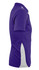 A purple polo shirt with a white side panel, featuring a collar and short sleeves, and a logo on the chest.