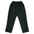 Green track pants with an elastic waistband and a smooth fabric finish, featuring no visible branding.