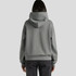 A grey hooded sweatshirt with a relaxed fit, featuring a drawstring hood and long sleeves.