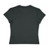 A women's baby tee in a solid black colour, featuring a fitted design and short sleeves. The back view is shown.