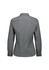 A women's long sleeve shirt featuring a back view with a grey and white striped pattern and buttoned cuffs.