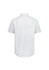 A white short sleeve shirt with a classic fit, featuring a back yoke and a subtle logo.