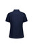 A short sleeve women's shirt in navy blue with a tailored fit and a branding logo.