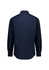 A classic fit long sleeve shirt in navy blue, featuring a back view with a collar and buttoned cuffs.