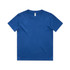 A blue kids' t-shirt featuring a crew neckline and short sleeves. The shirt has a brand logo on the label.
