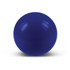 A round blue stress ball made of a smooth, durable material.