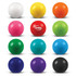 A variety of round stress balls in multiple colours, including white, yellow, orange, pink, green, blue, and purple, with one logo.