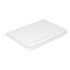 A white Omega Notebook featuring a sleek design with an elastic band closure and a ribbon marker.