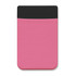 A pink Lycra phone wallet with a black top section, featuring a logo on the front.