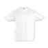 A white SOLS Imperial Kids T-Shirt featuring a classic crew neck design and short sleeves.