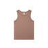 A light brown organic rib tank top featuring broad armholes and a simple design. Includes a logo on the label.