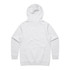 A grey hoodie with a hood and a plain backside, featuring long sleeves and a casual design.