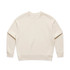 A cream-coloured jumper with long sleeves, featuring a simple design and a logo on the front.