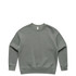 A green crew jumper with a simple design and a round neckline, featuring long sleeves and a ribbed hem.